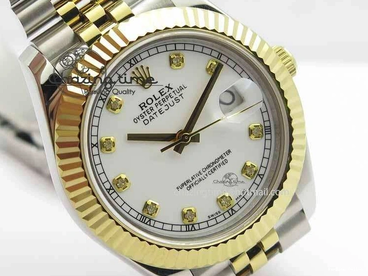 0228 DateJust II 41mm SS YG BP Maker Best Edition White Diam Dial On Jubilee Bracelet A ModernLook 3663